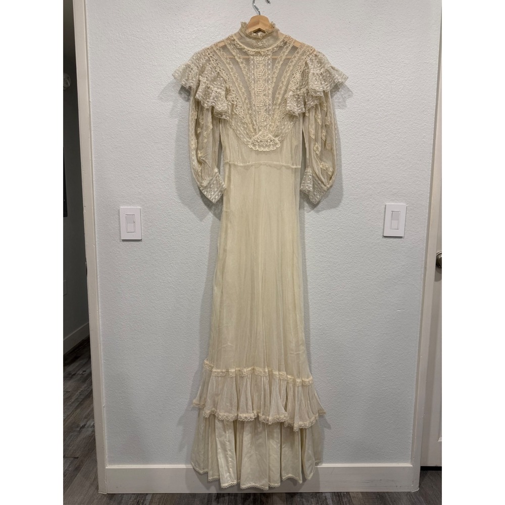 Susan Lane Country Elegance Vintage Edwardian Victorian Lace Prairie Dress XS/S